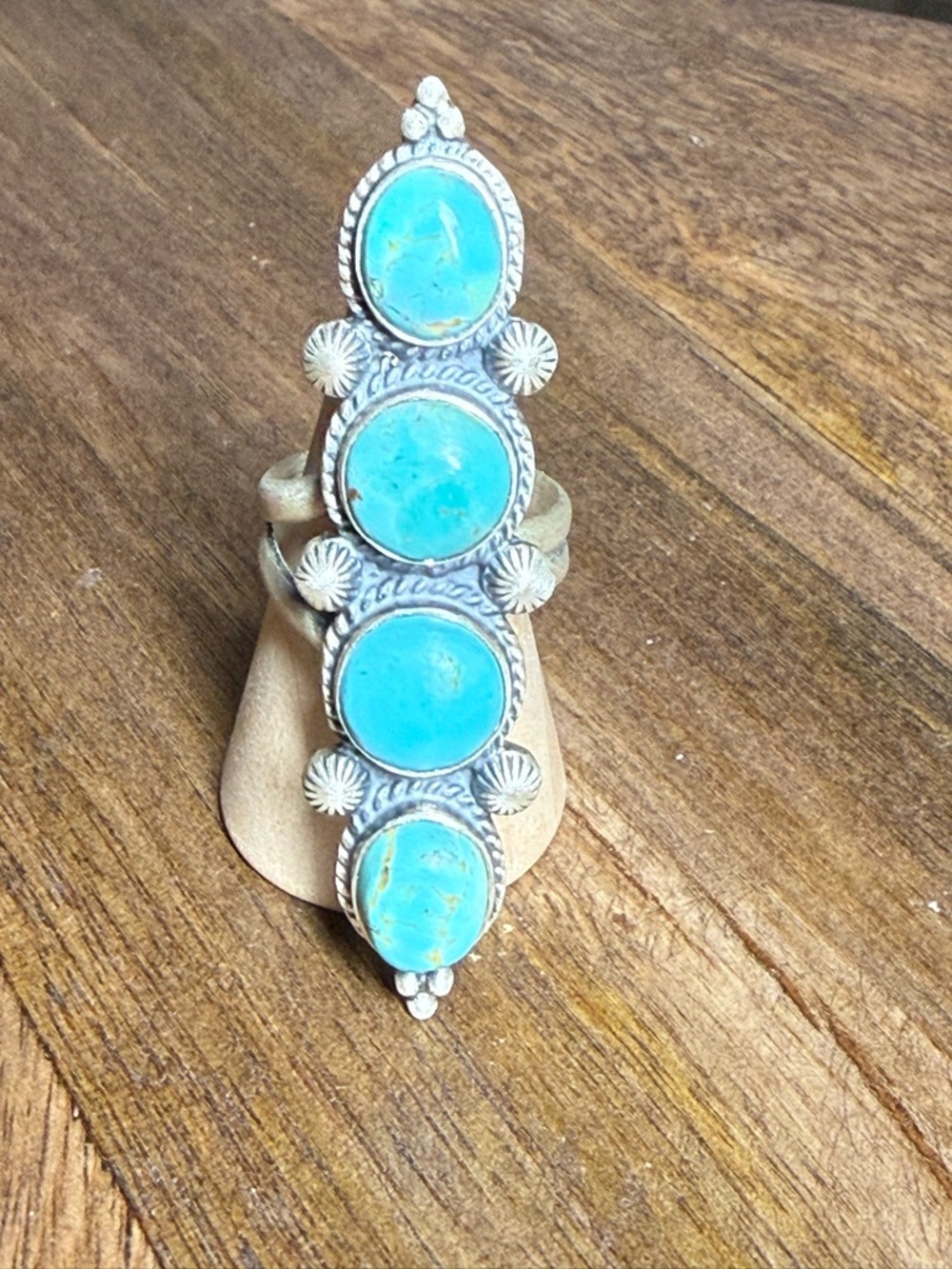 Turquoise Statement Ring - Teal Blue Silver-Tone Women’s Jewelry